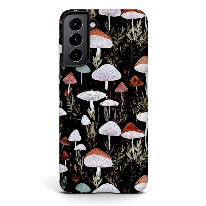 Galaxy S21 StrongFit Forest Mushroom pattern - dark accademia - cottagecore mushroom by Oana 