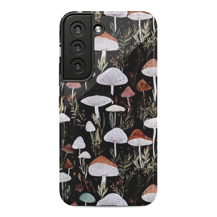 Galaxy S22 StrongFit Forest Mushroom pattern - dark accademia - cottagecore mushroom by Oana 