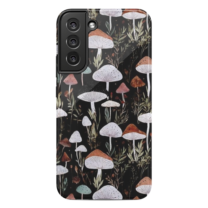 Galaxy S22 plus StrongFit Forest Mushroom pattern - dark accademia - cottagecore mushroom by Oana 