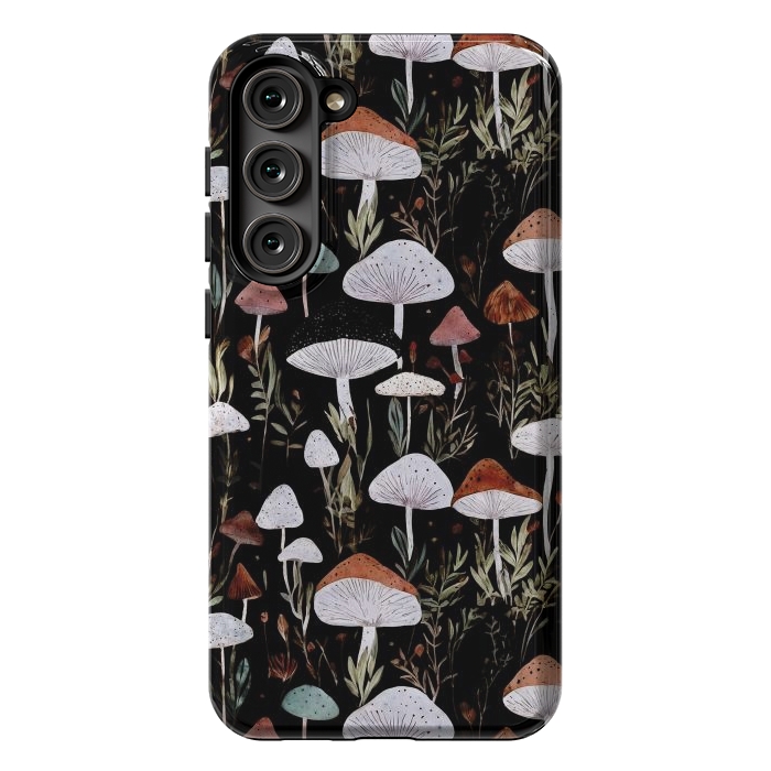 Galaxy S23 Plus StrongFit Forest Mushroom pattern - dark accademia - cottagecore mushroom by Oana 