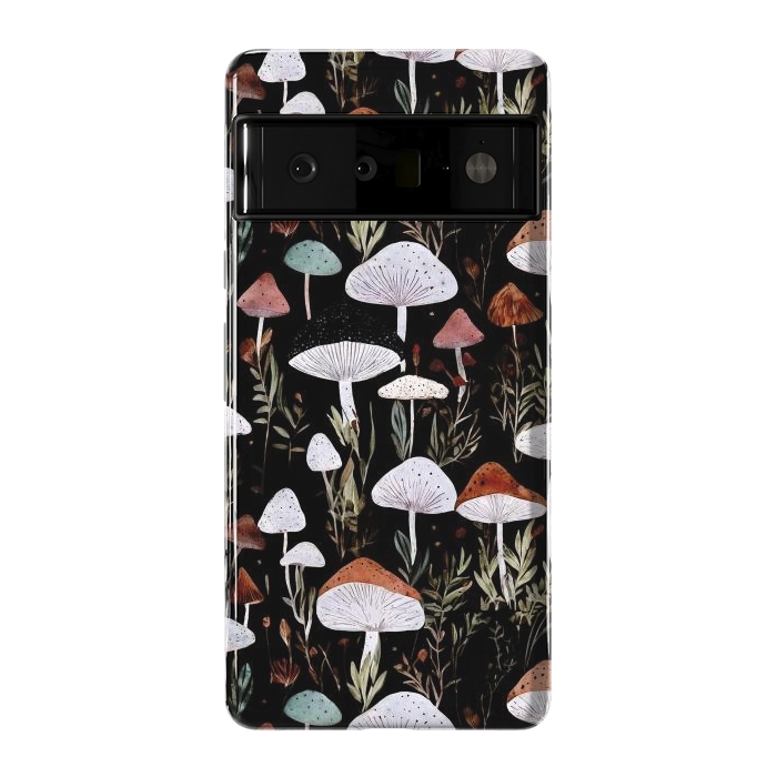 Pixel 6 Pro StrongFit Forest Mushroom pattern - dark accademia - cottagecore mushroom by Oana 