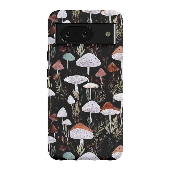 Pixel 8 StrongFit Forest Mushroom pattern - dark accademia - cottagecore mushroom by Oana 