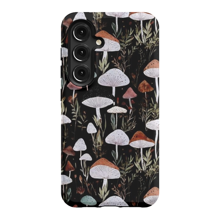 Galaxy S24 StrongFit Forest Mushroom pattern - dark accademia - cottagecore mushroom by Oana 