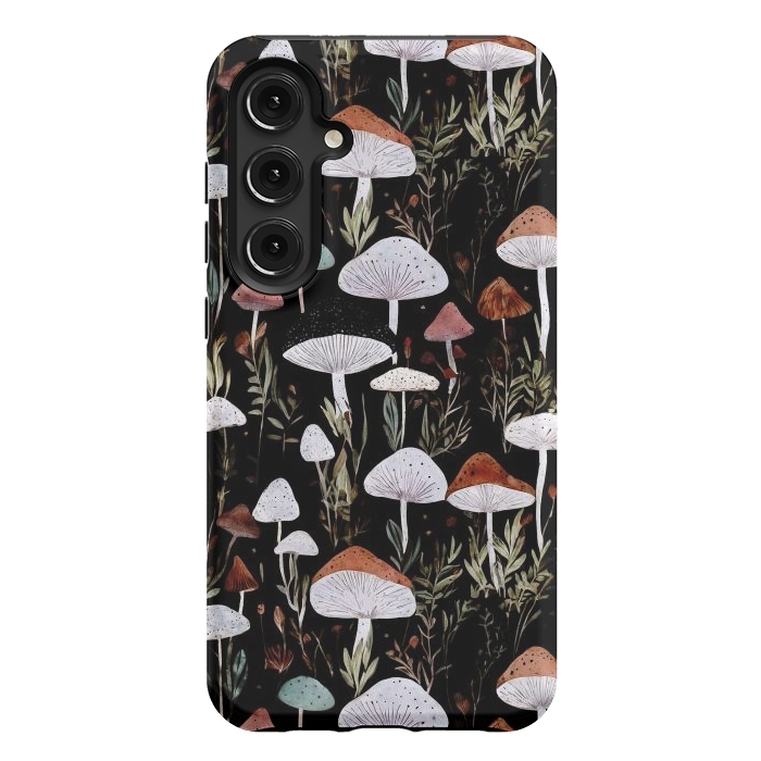 Galaxy S24 Plus StrongFit Forest Mushroom pattern - dark accademia - cottagecore mushroom by Oana 