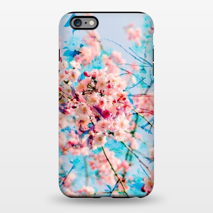 iPhone 6/6s plus StrongFit Pink cherry blossom tree on baby blue background by Oana 