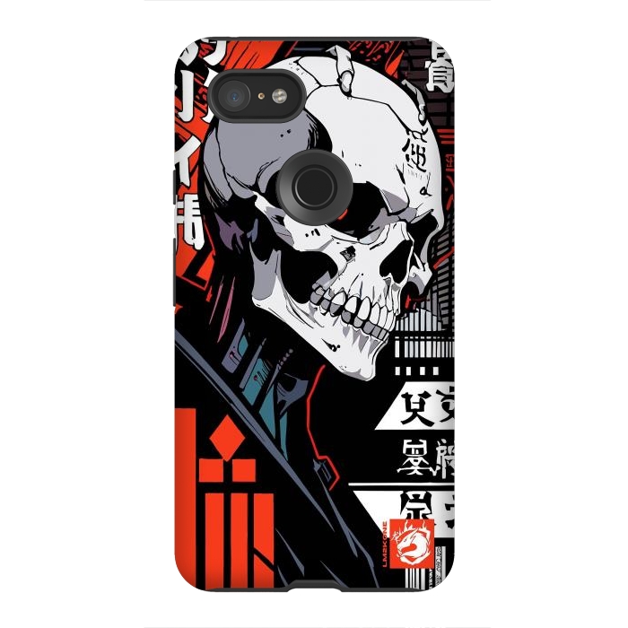 Pixel 3XL StrongFit Cyberpunk Skull Japan by LM2Kone