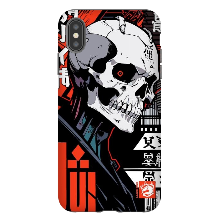 iPhone Xs Max StrongFit Cyberpunk Skull Japan by LM2Kone