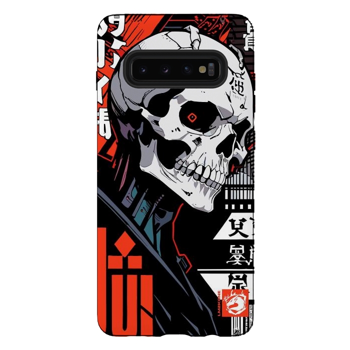 Galaxy S10 plus StrongFit Cyberpunk Skull Japan by LM2Kone