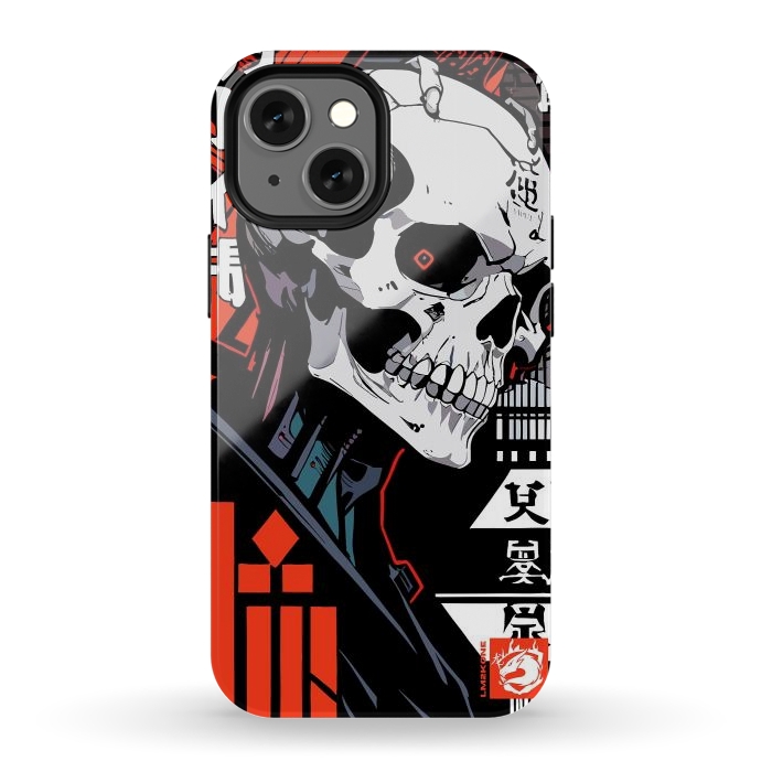 iPhone 12 mini StrongFit Cyberpunk Skull Japan by LM2Kone