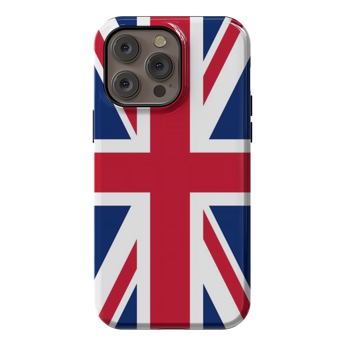 iPhone 14 Pro max StrongFit Union Jack Flag by JohnnyVillas