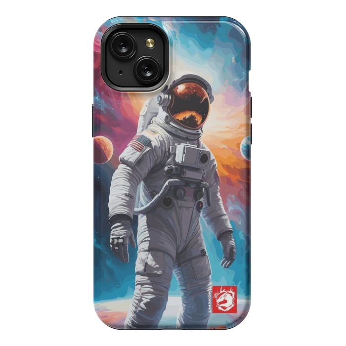 iPhone 15 Plus StrongFit Nebula Astronaut Pattern by LM2Kone