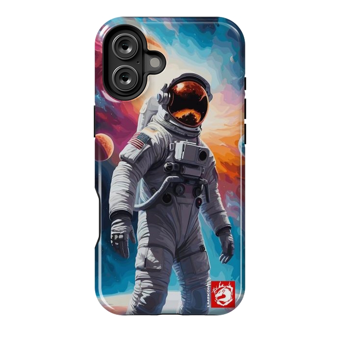 iPhone 16 Plus StrongFit Nebula Astronaut Pattern by LM2Kone