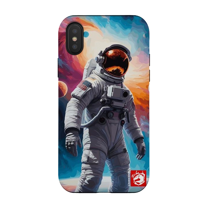 iPhone Xs / X StrongFit Nebula Astronaut Pattern by LM2Kone