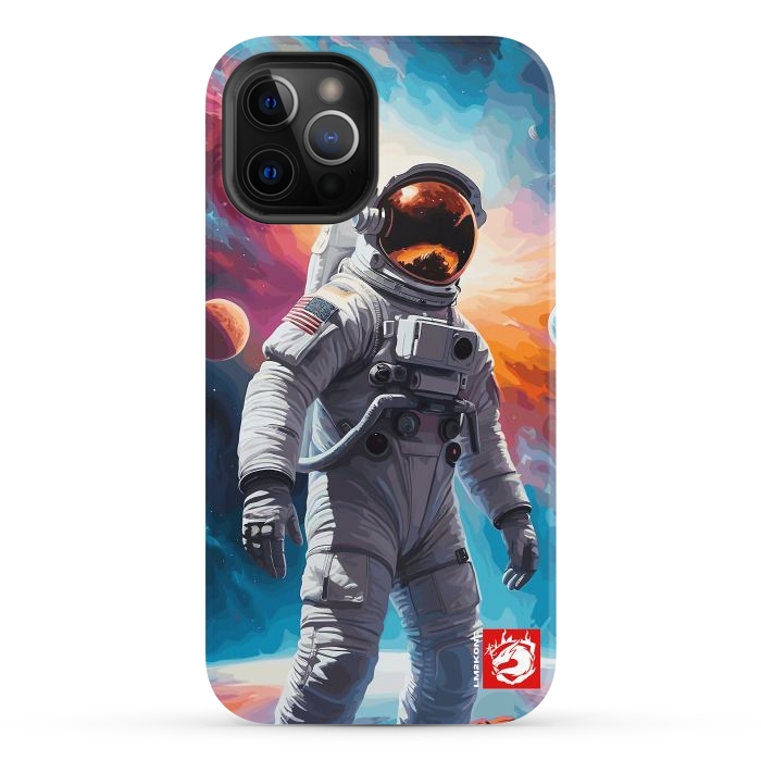 iPhone 12 Pro StrongFit Nebula Astronaut Pattern by LM2Kone