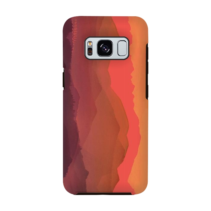 Galaxy S8 StrongFit Sunset mountain landscape - abstract nature lines by Oana 