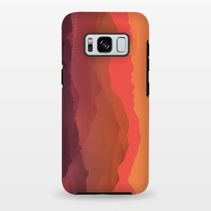 Galaxy S8 plus StrongFit Sunset mountain landscape - abstract nature lines by Oana 