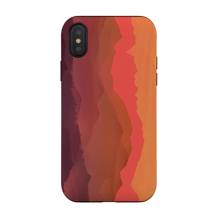 iPhone Xs / X StrongFit Sunset mountain landscape - abstract nature lines by Oana 