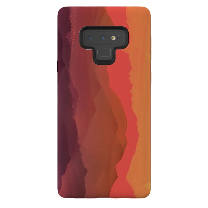 Galaxy Note 9 StrongFit Sunset mountain landscape - abstract nature lines by Oana 