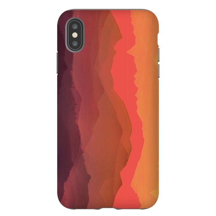 iPhone Xs Max StrongFit Sunset mountain landscape - abstract nature lines by Oana 