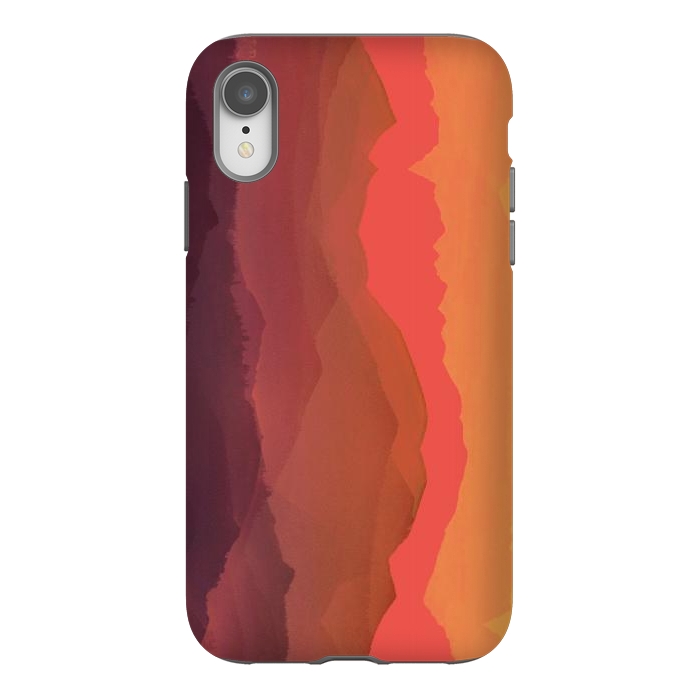 iPhone Xr StrongFit Sunset mountain landscape - abstract nature lines by Oana 