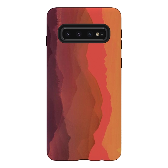 Galaxy S10 StrongFit Sunset mountain landscape - abstract nature lines by Oana 