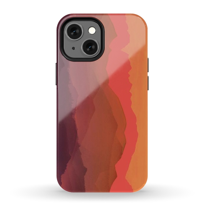 iPhone 12 mini StrongFit Sunset mountain landscape - abstract nature lines by Oana 