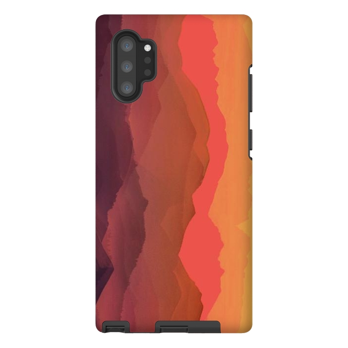 Galaxy Note 10 plus StrongFit Sunset mountain landscape - abstract nature lines by Oana 