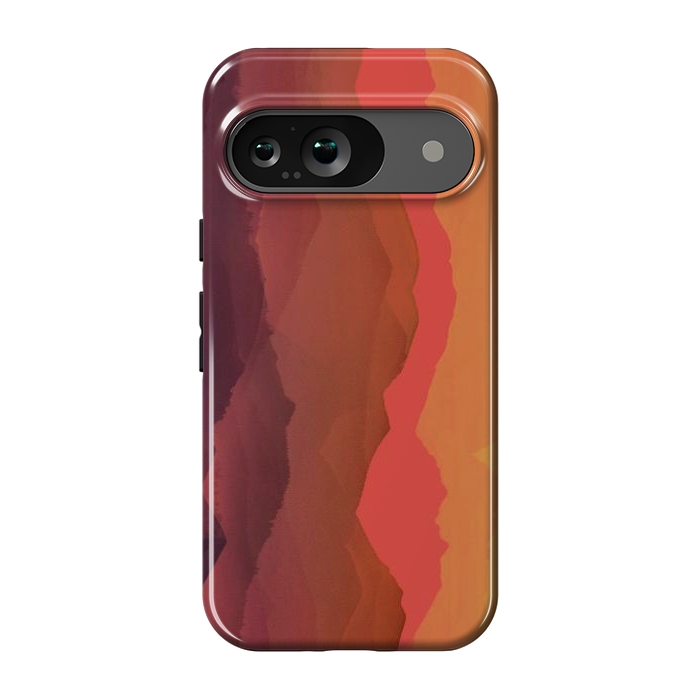 Pixel 9 StrongFit Sunset mountain landscape - abstract nature lines by Oana 