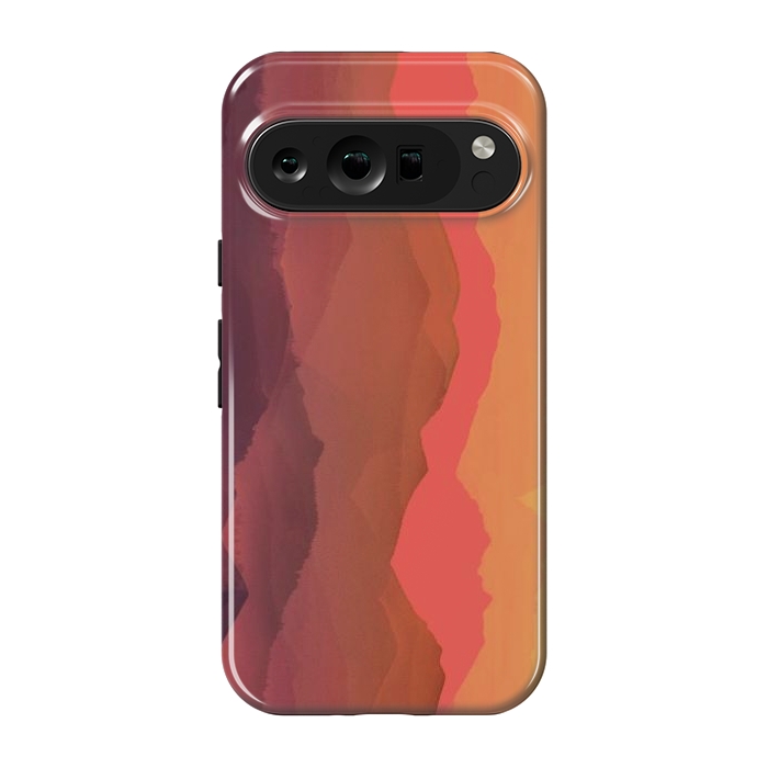 Pixel 9 pro StrongFit Sunset mountain landscape - abstract nature lines by Oana 