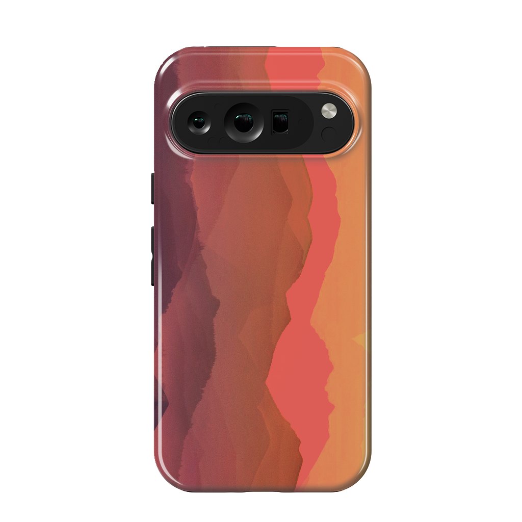 Pixel 9 pro StrongFit Sunset mountain landscape - abstract nature lines by Oana 