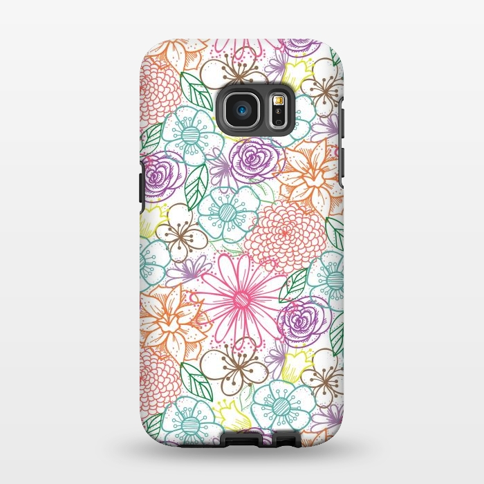 Galaxy S7 EDGE StrongFit Bright Floral by TracyLucy Designs