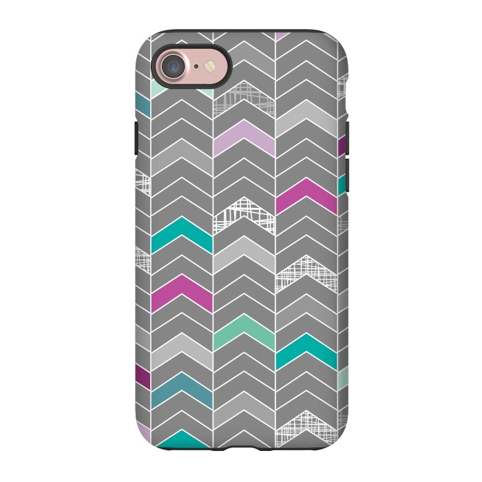 iPhone 7 StrongFit Chevron Grey by Rosie Simons