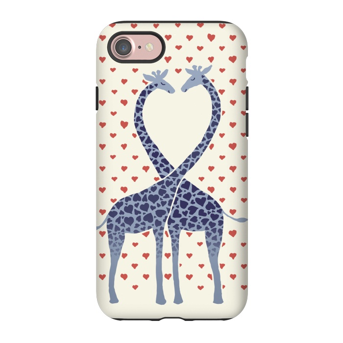 iPhone 7 StrongFit Giraffes in Love a Valentine's Day illustration by Micklyn Le Feuvre