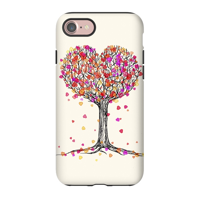 iPhone 7 StrongFit Love in the Fall Heart Tree Illustration by Micklyn Le Feuvre