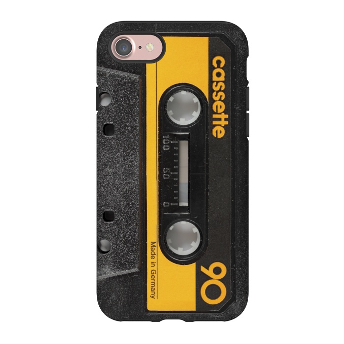 iPhone 7 StrongFit CASSETTE YELLOW by Diego Tirigall