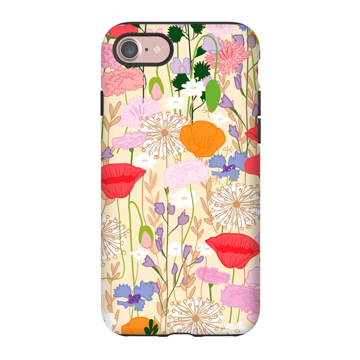 iPhone 7 StrongFit Wildflowers Cream Square by Zoe Charlotte