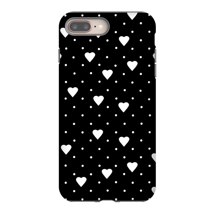 iPhone 7 plus StrongFit Pin Point Hearts White by Project M