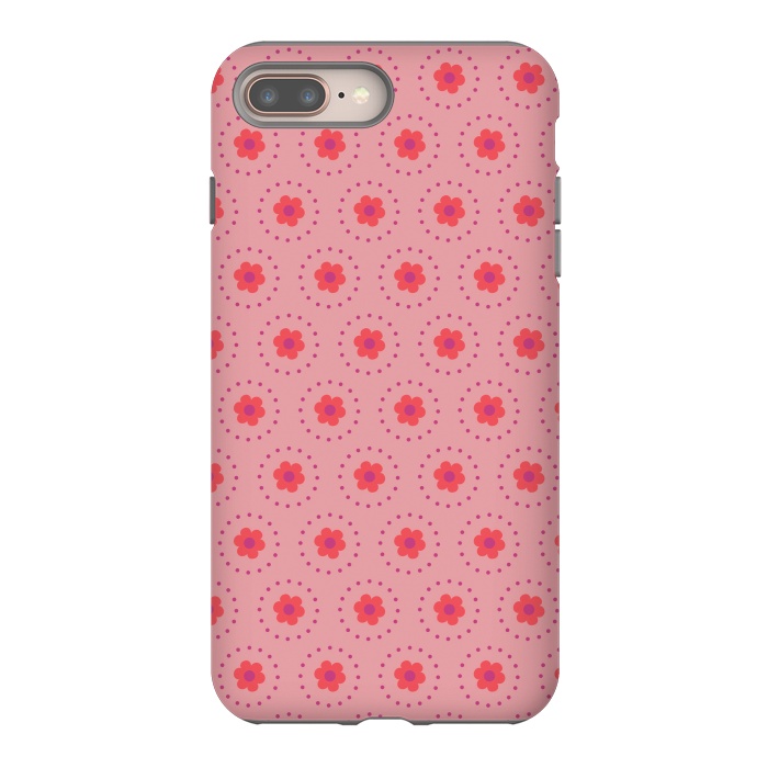 iPhone 7 plus StrongFit Pink Circular Floral by Rosie Simons