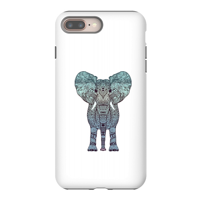 iPhone 7 plus StrongFit Elephant Blue by Monika Strigel
