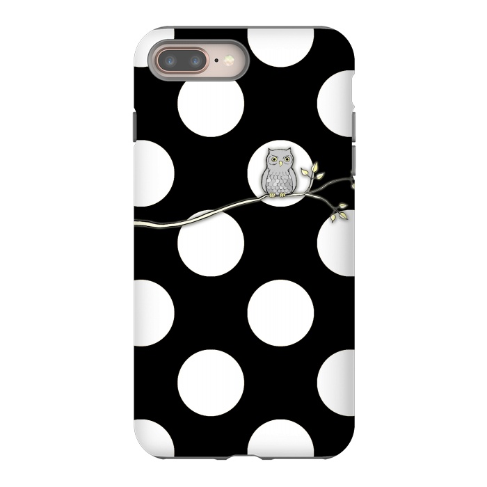 iPhone 7 plus StrongFit Out on a Limb Polka Dot Owl Moon by Micklyn Le Feuvre