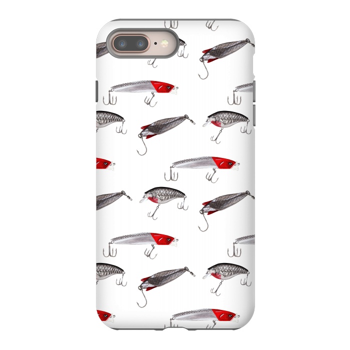iPhone 7 plus StrongFit Red & Silver lures by Trinity Mitchell Art