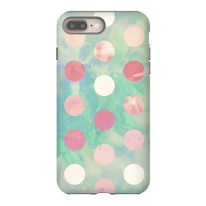 iPhone 7 plus StrongFit Polka Dots Watercolor Front by Girly Trend