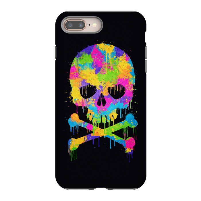 iPhone 7 plus StrongFit Grafitti Watercolor Skull by Philipp Rietz