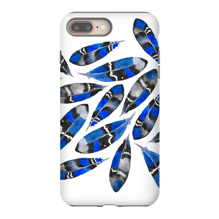 iPhone 7 plus StrongFit Northern Feather Blue by Amaya Brydon